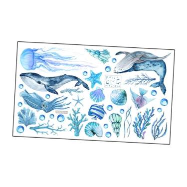 Imagem de WeiLaiKeQi Adesivo de parede de animais marinhos, algas marinhas, água-, bolha, adesivo subaquático, decalque para quarto de criança