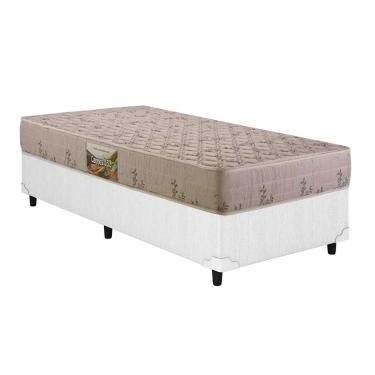 Imagem de Cama Box Solteiro: Colchão Espuma Herval D33 Cannes+Base CRC Courano Bege(88x188)