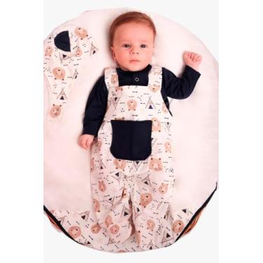 Imagem de Saída Maternidade Menino Jardineira Selva 04 Peças Roupas de Bebê - Jo