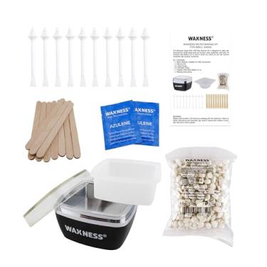 Imagem de Waxness Kit de depilação micro viagem com aquecedor e bolsa pequena, 100 ml de cera dura de pérola russa para pequenas áreas