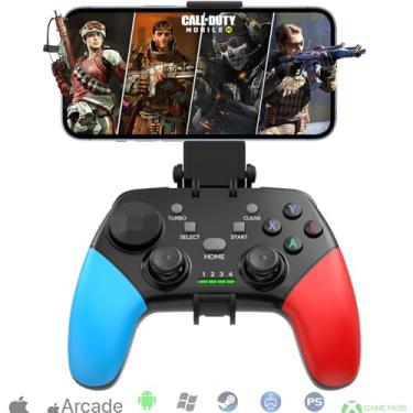 Imagem de Megadream Wireless Mobile Gaming Controller Gamepad for iPhone/Android/iPad/PC/Switch/PS4/PC Joystick with Phone Holder, Supported Cloud Game, Streaming on PS5/Xbox, Turbo, COD
