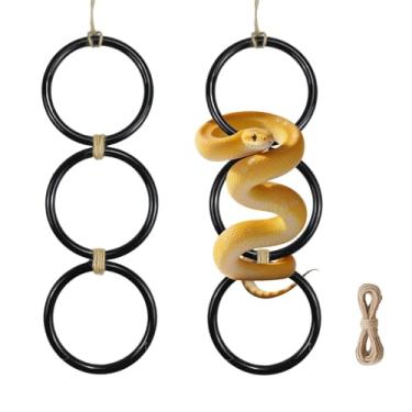 Imagem de 2 peças de laços de escalada de répteis, anéis de escalada de cobra, acessórios de tanque de cobra para bola Python e brinquedos de enriquecimento de serpente de milho para cobra, iguana, camaleão