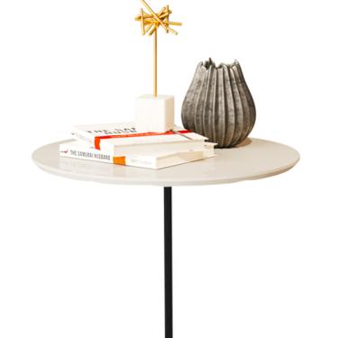 Imagem de Mesa Lateral Veneza De 40cm Off White Base De Ferro E Tampo E