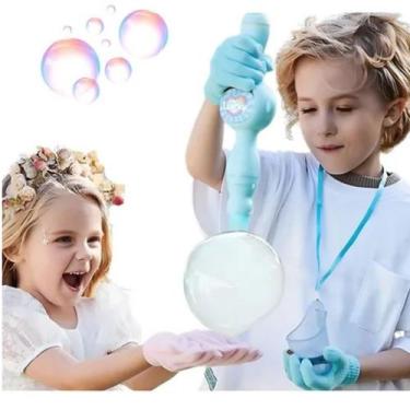 Imagem de Brinquedo Bolha Fumaça Varinha Máquina De Fazer Bolhas - DT, Rosa