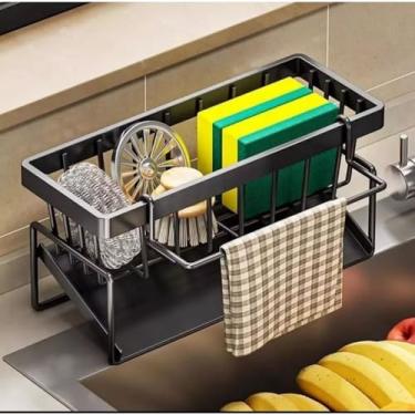 Imagem de Escorredor e Organizador de Pia de Parede com Drenagem – Rack para Toalhas, Esponja e Sabonete de Cozinha ou Banheiro