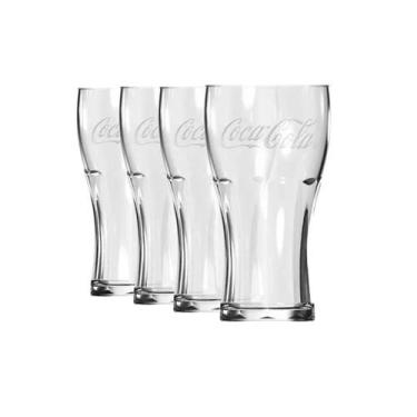 Imagem de Kit c/4 Copo Coca-cola 300ml Contour Nadir Vidro Transparen. - Nadir F
