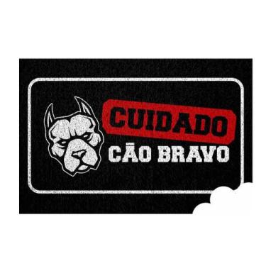 Imagem de Tapete Porta Entrada Casa Capacho Vinil Cão Bravo 40x60cm - Kapazi