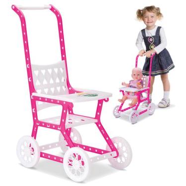 Imagem de Carrinho de Boneca Brinquedo Para Passeio Bebê Reborn Menina - Cardoso