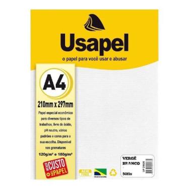Imagem de Papel verge a4 branco 180g 50folha - usapel