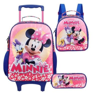 Imagem de Kit Mochila Rodinhas Lancheira Estojo MINNIE R Xeryus 11420