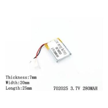Imagem de Bateria 3.7v 280 Mah 7mm X20mm X25mm 2 Fios 702025 - bgb