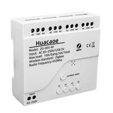 Imagem de Módulo de interruptor inteligente de relé Zigbee 4CH AC 85-250V, controle remoto de aplicativo sem fio com módulo de comutação em polegada/autobloqueio/interloque, funciona com Tuya Zigbee Gateway
