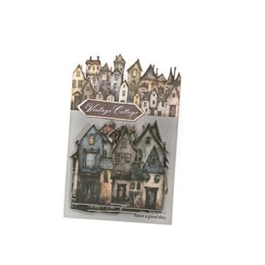 Imagem de KRDPMV Conjunto de 15 Adesivos Decorativos de Cartolina para álbuns de Recortes, Papel Decorativo, Casa Estranha Estilo Vintage, para Arte Faça Você Mesmo, E, Style E
