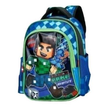 Imagem de Mochila De Costas Minecraft Infantil Menino Escolar - Vozz, Azul com v