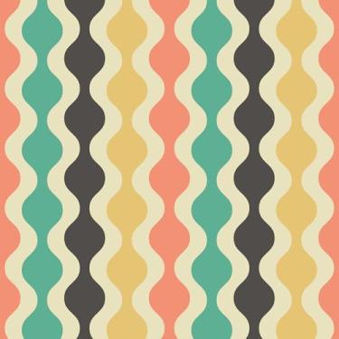 Imagem de VaryPaper Papel de parede geométrico retrô de 44 x 190 cm, papel de parede vintage listrado ondulado para quarto, decoração de parede autoadesiva, papel de parede decorativo listrado para armários