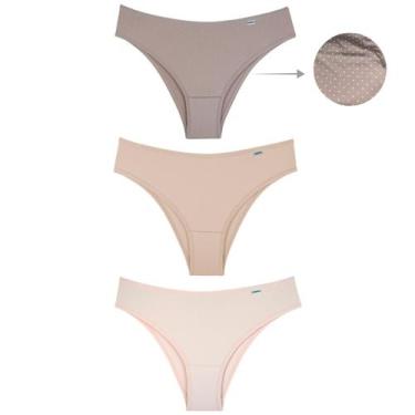 Imagem de Kit com 3 Calcinhas Tanga Biquini Microfibra DelRio Adulto, P, K264, Q