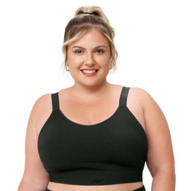 Imagem de Top Fitness Rib com Bojo Removivel sem Costura Plus Preto Zee Rucci, G