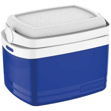 Imagem de Caixa Térmica Soprano Azul com Alça Articulável Cooler 5L Tropical Praia Camping