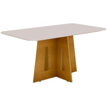 Imagem de Mesa De Jantar Dasala Paloma 95X90X160Cm Castanho Com Off White