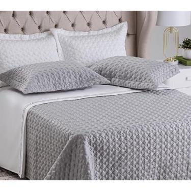 Imagem de COBRELEITO STELLE 100% ALGODÃO CETIM 400 FIOS CINZA - SOLTEIRO 2 PÇS 180X220