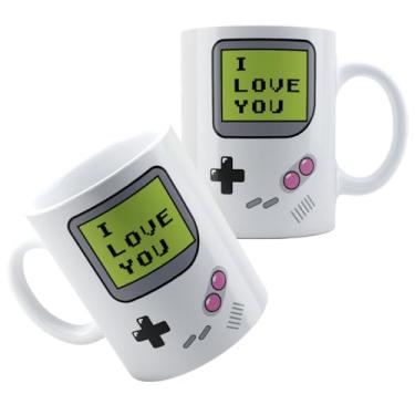 Imagem de Caneca Xícara de Porcelana Cerâmica Personalizada Com Estampa Game boy I love You Mini Game Gamer
