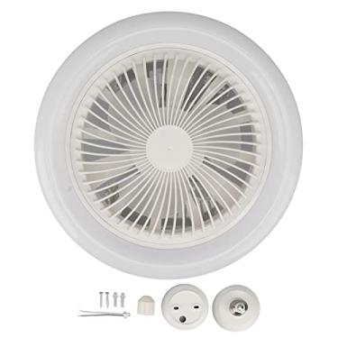 Imagem de Wisoqu Luz para ventilador de teto, 25 cm, 3 engrenagens, ajustável, silencioso, ventilador de teto com lâmpada E27, ventilador de teto moderno com soquete baixo para sala de estar, quarto, branco