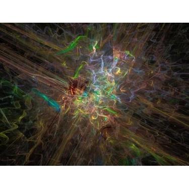 Imagem de Quadro Decorativo com Estampa Imaginatory Lush Fractal Texture Generated Image Abstract 50 x 50 Vinil 3 unidades