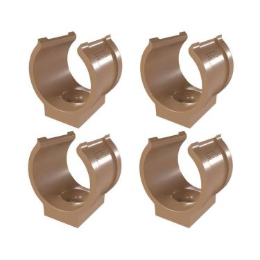 Imagem de Kit 4 Abraçadeira Impacto Cano 25Mm 3/4`` Marrom Estrela