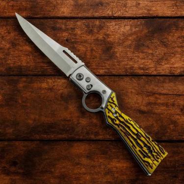 Imagem de Canivete Luatek Lâmina Aço Inox Cabo em Aço E Bainha SLK-D13