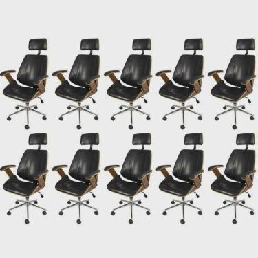 Imagem de Kit 10 Cadeiras para Escritorio Presidente Bergen 3331