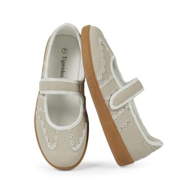 Imagem de Tigeridea Tênis feminino confortável para negócios, casual, tênis, leve, sem cadarço, feminino, moderno, retrô, Ivoryvegan, 38