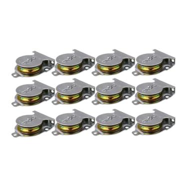 Imagem de Wswqop 12x Polias simples de montagem em teto e parede, polias fixas para cordão, varal, paracord, de polia fixa de metal resistente, 7.4 Cm X 5.7 Cm X 2