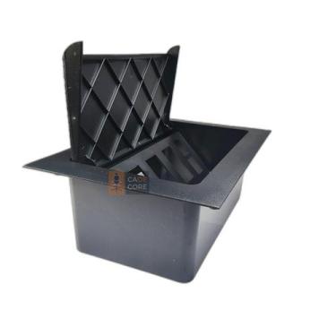 Imagem de Caixa De Tomada Mesa Reunião Embutir Masticmol Preta Plástic