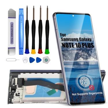 Imagem de Substituição de tela para Samsung Galaxy Note 10 Plus SM-N975 SM-N976 17.3 cm LCD Display Touch Digitalizador Assembléia com moldura preta (sem impressão digital)