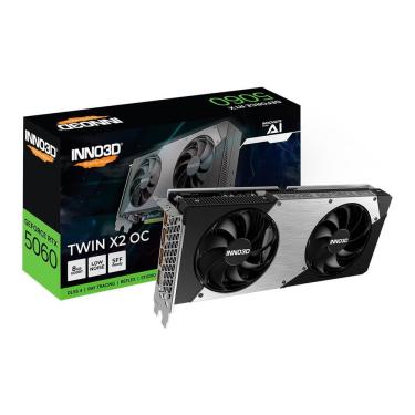 Imagem de Gpu Inno3d Geforce Rtx 5060 Twin X2 Oc 8gb 128bits Gddr7 N50602-08d7x-195070n