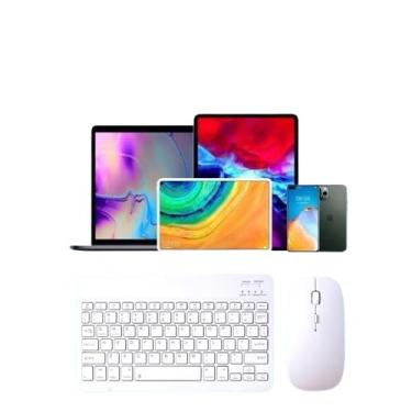 Imagem de Teclado sem Fio Bluetooth Multimídia, Branco, Compatível com Windows, Android e iOS, com Mouse, Teclas Silenciosas, Funções Programáveis