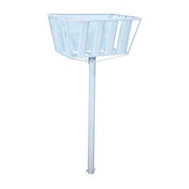 Imagem de Lixeira Rua Calçada Popular Cesto Fundo Branca 129x60x45cm