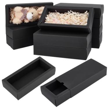 Imagem de BENECREAT 36 pacotes de caixas de gaveta de papel kraft, 16 x 11,5 x 3,5 cm, caixas de presente de papelão pretas para presentes de festa de casamento, embalagem de joias
