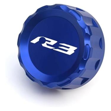Imagem de BYYINGSUS Acessórios de motocicleta Peças universais personalidade tampa de copo de óleo de freio traseiro tampa decorativa do tanque compatível com Y&AMAHA YZF R1 R3 R6 (azul R3)