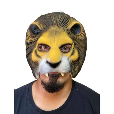 Imagem de Máscara Leão Metade Do Rosto Elástico De Látex Fantasia
