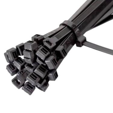 Imagem de Abraçadeira Plástica Nylon Preta 390 x 4,8mm 100un - Mestre da Fixação