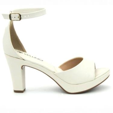 Imagem de Sandália Via Uno 411003 Salto Grosso Alto Meia Pata Calcanhar Fechado 