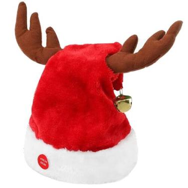 Imagem de Gorro Natal Musical Orelhas Rena Movimenta Musica Natalino Premium Bon
