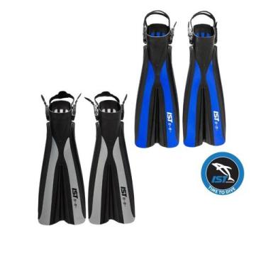 Imagem de Nadadeira Pé De Pato Mergulho Snorkel Natação Com Ajustes - IST, Preto