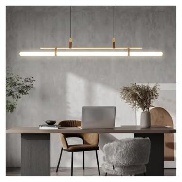Imagem de Lustre LED moderno, sala de estar, cozinha, ilha, luminária suspensa, sala de jantar, luminária preta e dourada, lâmpadas de lustre