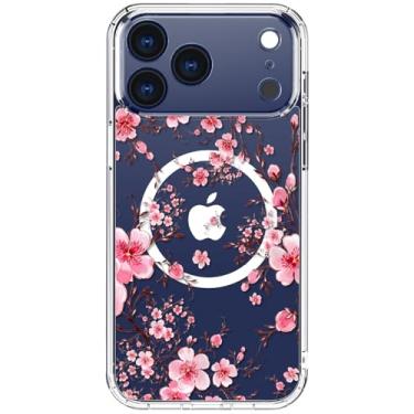 Imagem de ICEDIO Capa para iPhone XX Pro Max com protetor de tela - compatível com carregamento sem fio, proteção aprimorada da câmera, capa transparente com design floral moderno para mulheres - Flor de
