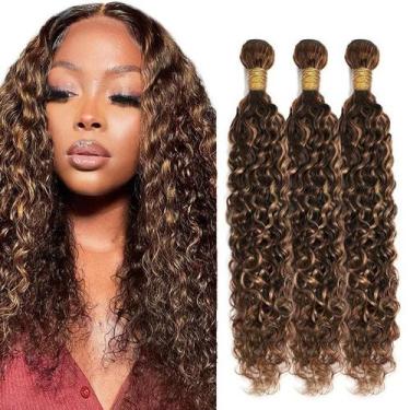 Imagem de Pacotes de cabelo ZevPiul Brown Water Wave 100% Brazilian Remy Hair