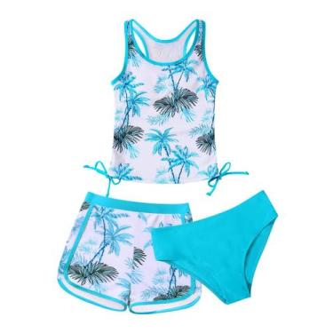 Imagem de Roupa de banho para meninas Patgoal Summer Racerback, biquíni com shor