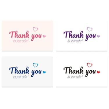 Imagem de ZJRUI 200 cartões de agradecimento para pequenas empresas, 5 x 9 cm, cartões de agradecimento pelo seu pedido, cartões de agradecimento ao cliente para proprietários de pequenas empresas, lojas