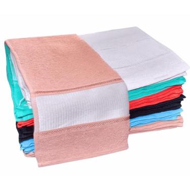 Imagem de Flabom Têxtil, Toalha de Lavabo 29x50-24 unidades 283g/m2 100% Algodão para Manicure Mãos Salão Flabom